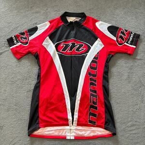 Answer Manitou Red Black Sportswear Short Sleeve Cycling Jersey Women's Size XL